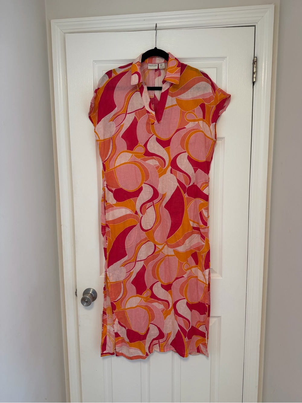 Rachel Zoe Pink, Orange & Cream Abstract Print Swim Coverup